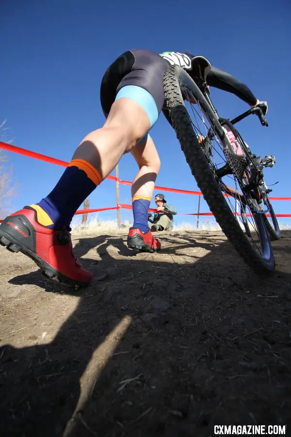 The chasers had a big hill to climb after Lloyd's big efforts. Masters Women 40-44. 2018 Cyclocross National Championships. © D. Mable/ Cyclocross Magazine