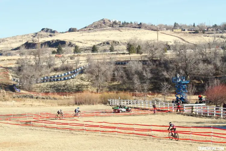 Riders head out toward the technical hill. Junior Men 13-14. 2018 Cyclocross National Championships. © D. Mable/ Cyclocross Magazine