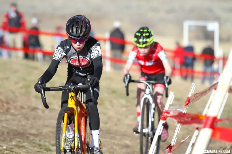 Miles Mattern finished second. Junior Men 11-12. 2018 Cyclocross National Championships. © D. Mable/ Cyclocross Magazine