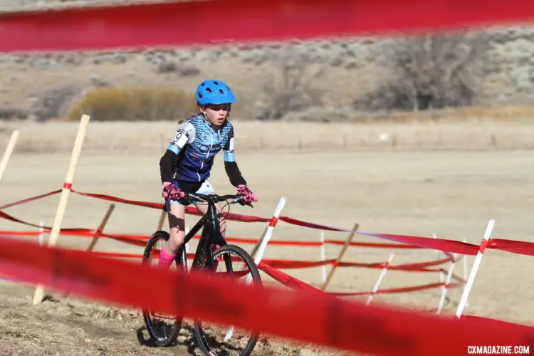 Lucy Voss finished on the podium in Reno. Junior Women, 11-12. 2018 Cyclocross National Championships. © D. Mable/ Cyclocross Magazine