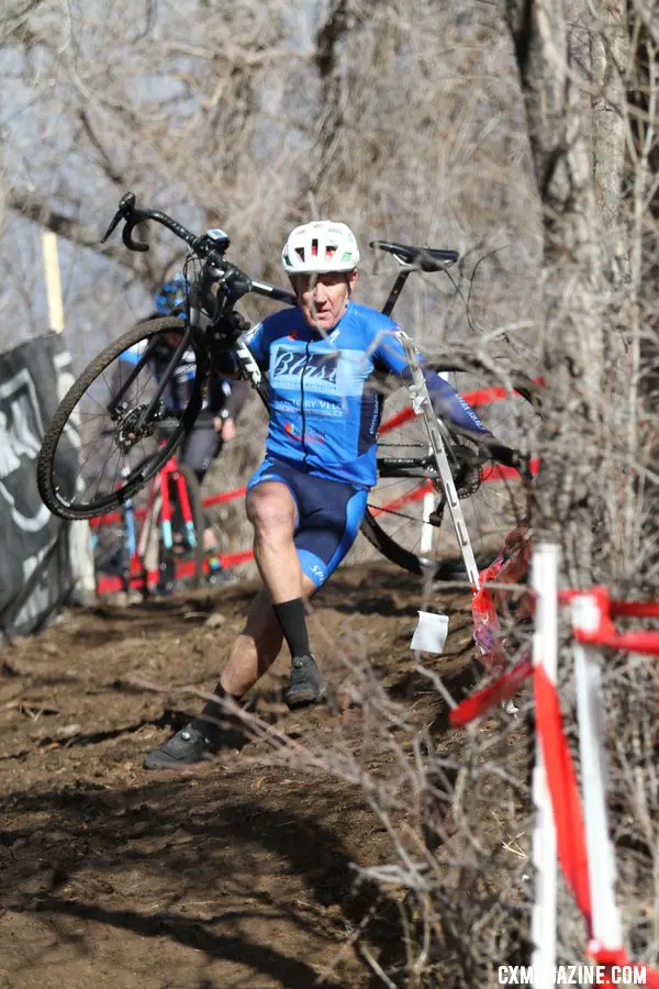 Another rider joined Miller in navigating the downhill. 2018 Cyclocross National Championships. © D. Mable/ Cyclocross Magazine