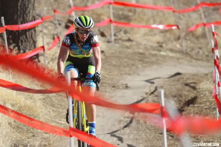 Abigail Yates had a strong ride on Saturday. Junior Women 15-16. 2018 Cyclocross National Championships. © D. Mable/ Cyclocross Magazine