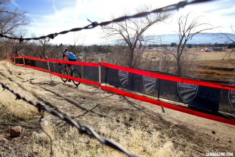 Mckenna McKee heads back toward the end of the lap. Junior Women 15-16. 2018 Cyclocross National Championships. © D. Mable/ Cyclocross Magazine