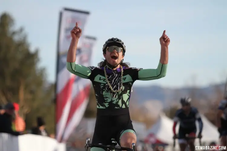 Kevin Bradord finishes up. Men's Singlespeed. 2018 Cyclocross National Championships. © D. Mable/ Cyclocross Magazine