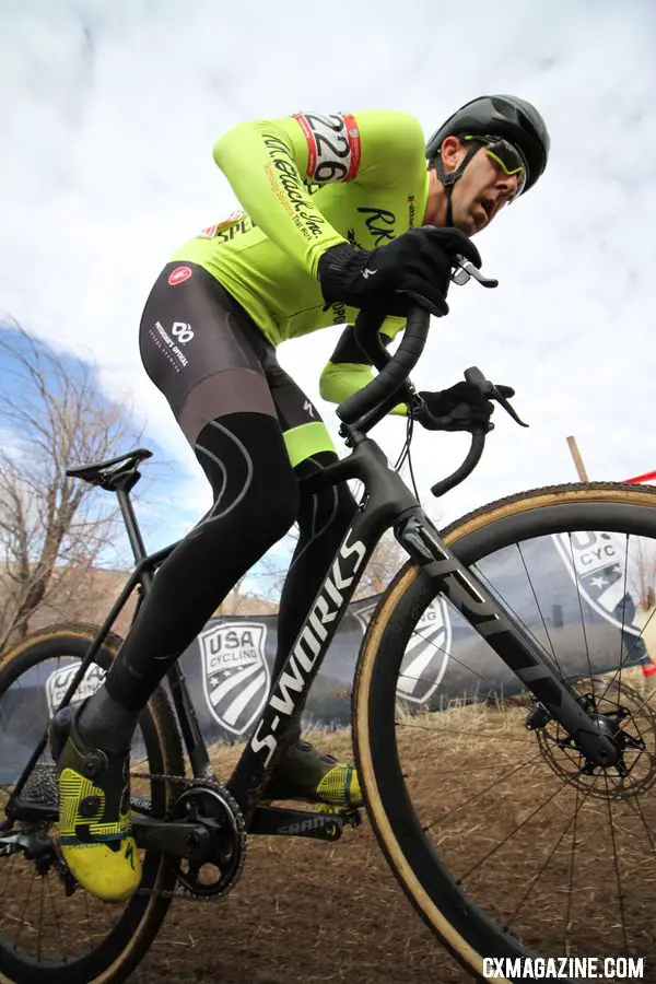 Chris Drummond got off to a fast start in Reno. Masters 35-39. 2018 Cyclocross National Championships. © D. Mable/ Cyclocross Magazine
