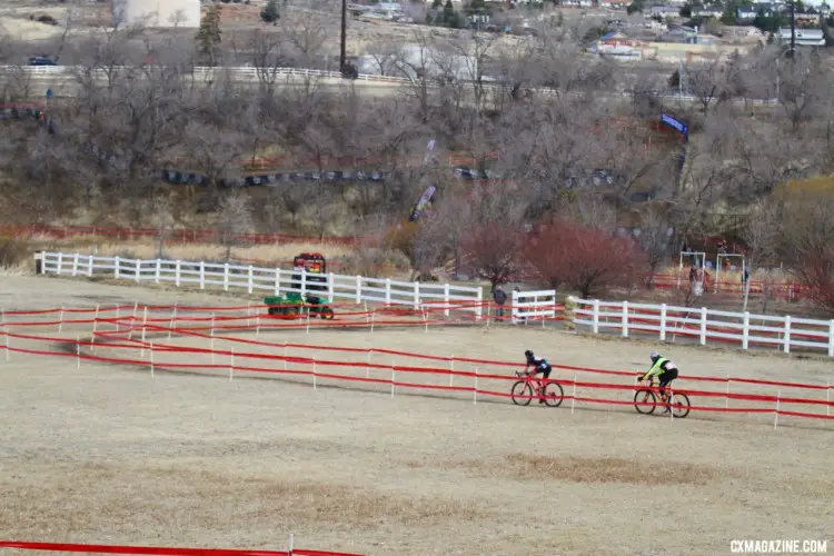 Cassan and Cervantes threw everything they had at one another. Masters 55-59. 2018 Cyclocross National Championships. © D. Mable/ Cyclocross Magazine