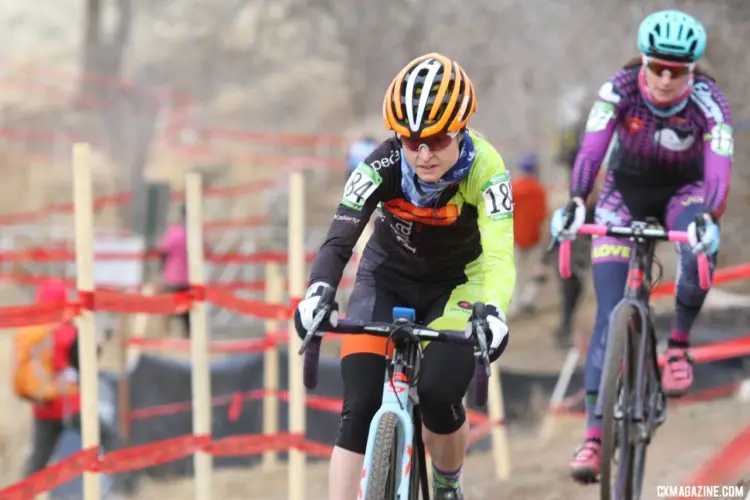 Stacey Richardson rode the sand and got the win on Friday. Masters 35-39. 2018 Cyclocross National Championships. © D. Mable/ Cyclocross Magazine