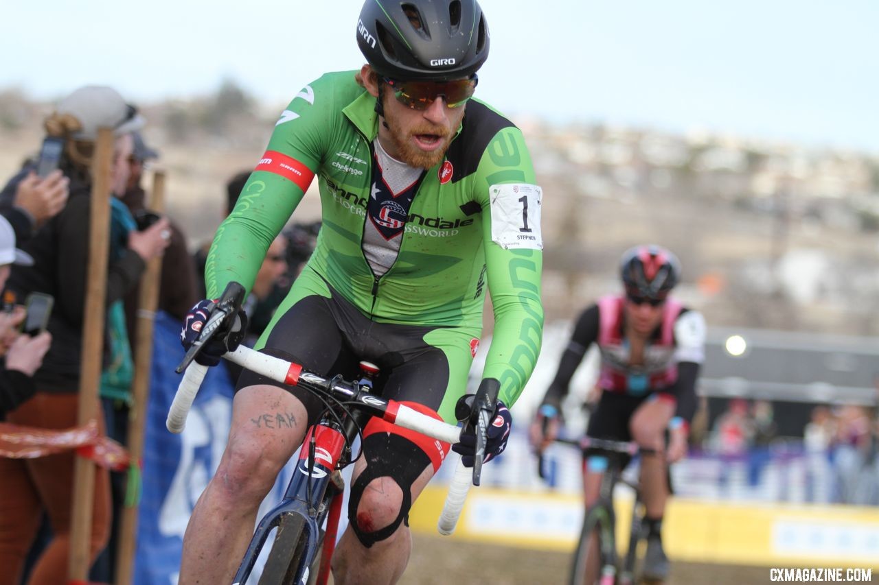 The last two standing: Hyde and Powers. Elite Men, 2018 Cyclocross National Championships. © D. Mable/ Cyclocross Magazine