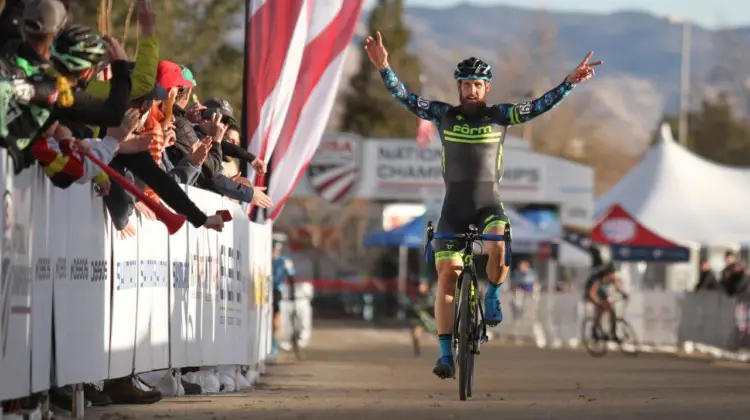 Jake Wells wins his second National Championship of the week. 2018 Cyclocross National Championships. © D. Mable/ Cyclocross Magazine
