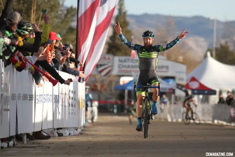 Jake Wells wins his second National Championship of the week. 2018 Cyclocross National Championships. © D. Mable/ Cyclocross Magazine