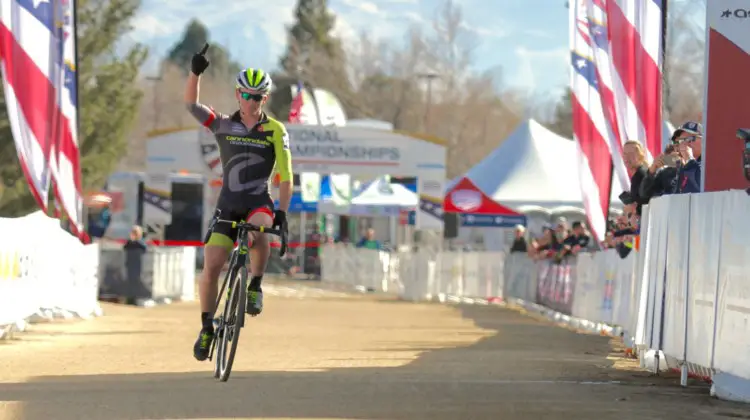 Magnus Sheffield won the Junior Men's 15-16 race in Reno. 2018 Cyclocross National Championships. © D. Mable/ Cyclocross Magazine