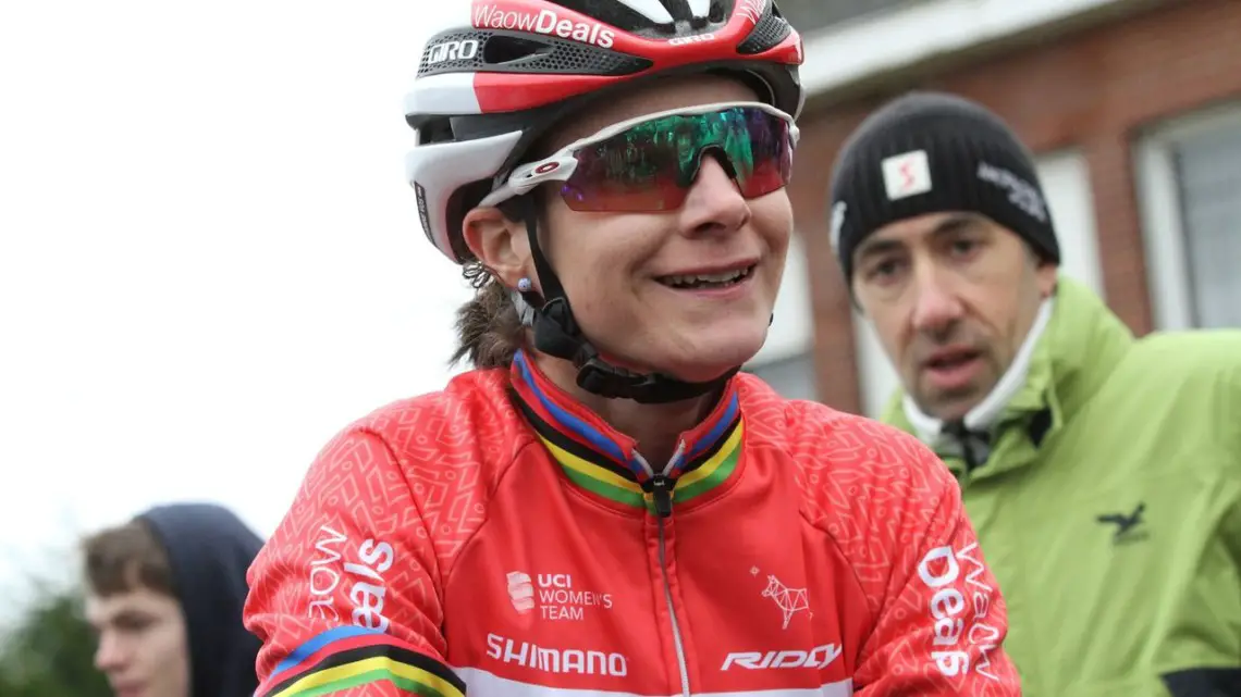 A clean Marianne Vos was ready to go before Monday's race. 2018 GP Sven Nys Baal. © B. Hazen / Cyclocross Magazine