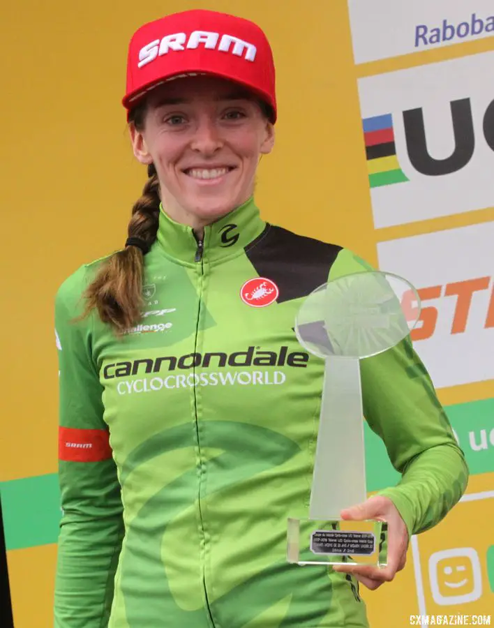 Kaitie Keough wrapped up second overall in the World Cup. 2018 Hoogerheide World Cup. © B. Hazen / Cyclocross Magazine