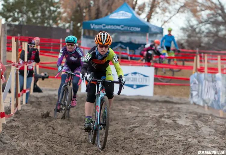 Richardson got her winning gap in the sand. Masters Women 35-39. 2018 Cyclocross National Championships. © A. Yee / Cyclocross Magazine