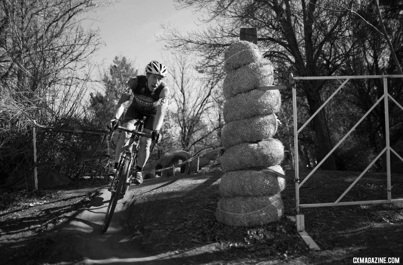 Lara Fisher searches for oxygen among the dinosaurs. Masters Women 50-54. 2018 Cyclocross National Championships. © A. Yee / Cyclocross Magazine