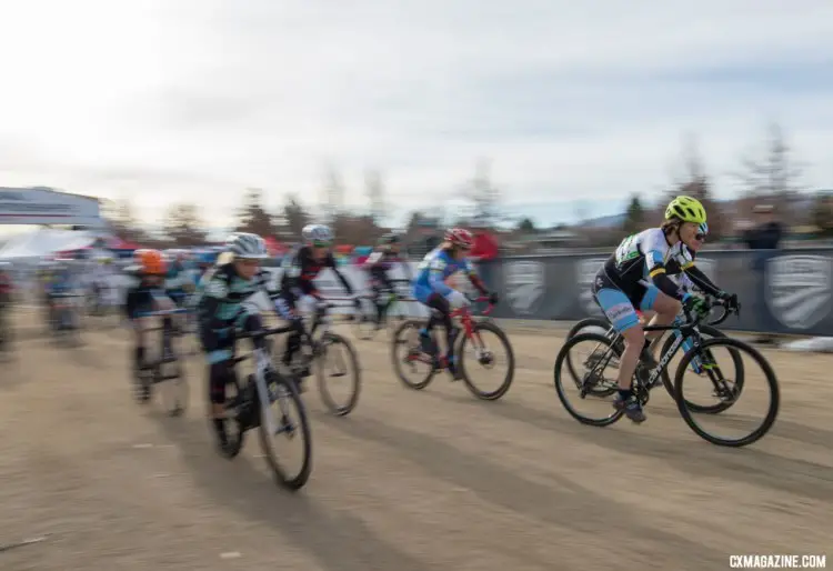 Women from three age groups were going for titles in Friday's third race. Masters 60+. 2018 Cyclocross National Championships. © A. Yee / Cyclocross Magazine