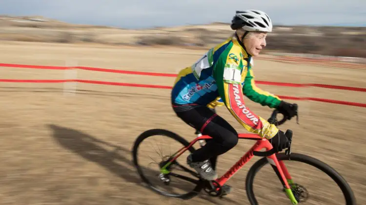 Frances Marquart was a blur out on the course. Masters 60+. 2018 Cyclocross National Championships. © A. Yee / Cyclocross Magazine