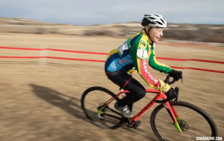 Frances Marquart was a blur out on the course. Masters 60+. 2018 Cyclocross National Championships. © A. Yee / Cyclocross Magazine