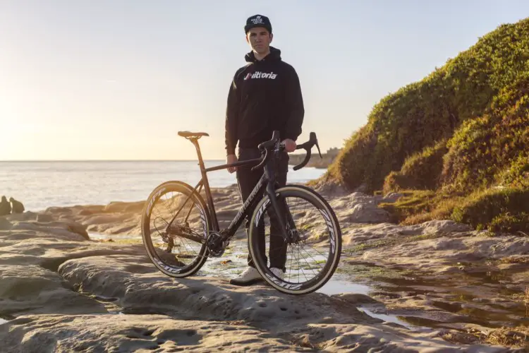 While not posing for prom photos, Ortenblad has been getting good time in on his new tires. Tobin Ortenblad Vittoria Tires announcement. © Ian Stowe