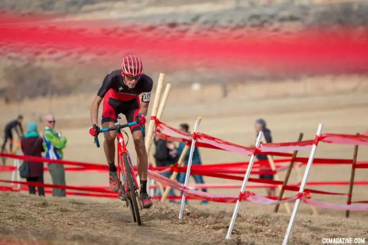 Blevins on the attack. U23 Men, 2018 Cyclocross National Championships. © A. Yee / Cyclocross Magazine