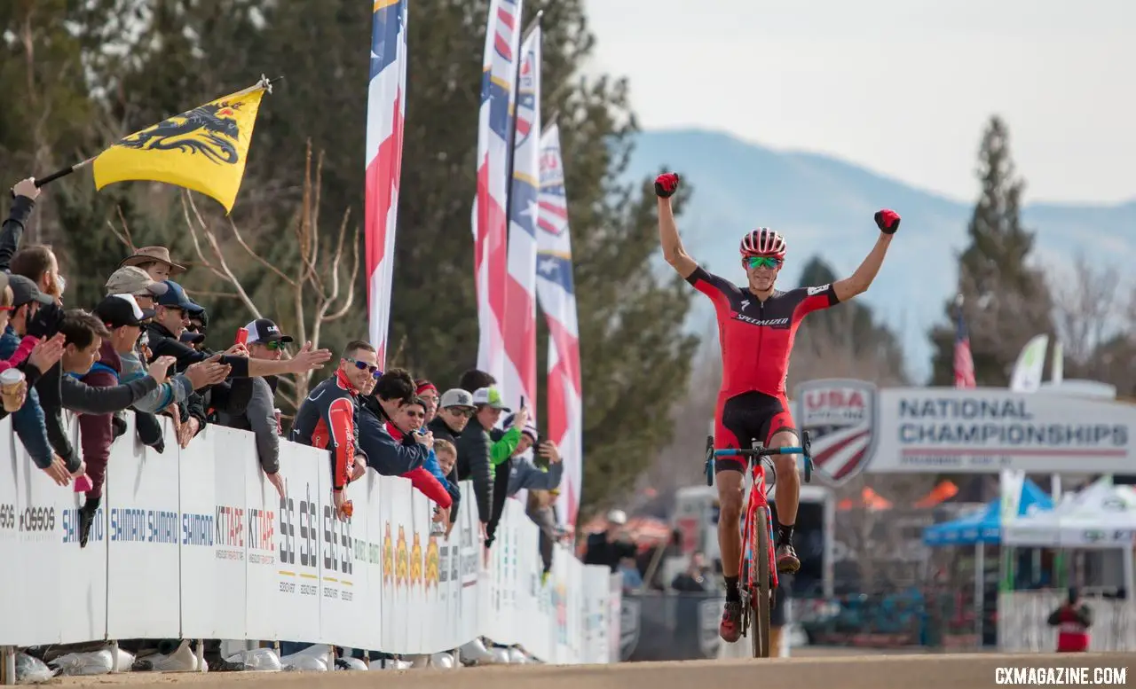 Last we saw Christopher Blevins, he was winning U23 Nationals in Reno .U23 Men, 2018 Cyclocross National Championships. © A. Yee / Cyclocross Magazine