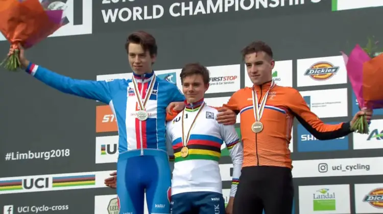 2018 Cyclocross World Championships Junior Men podium