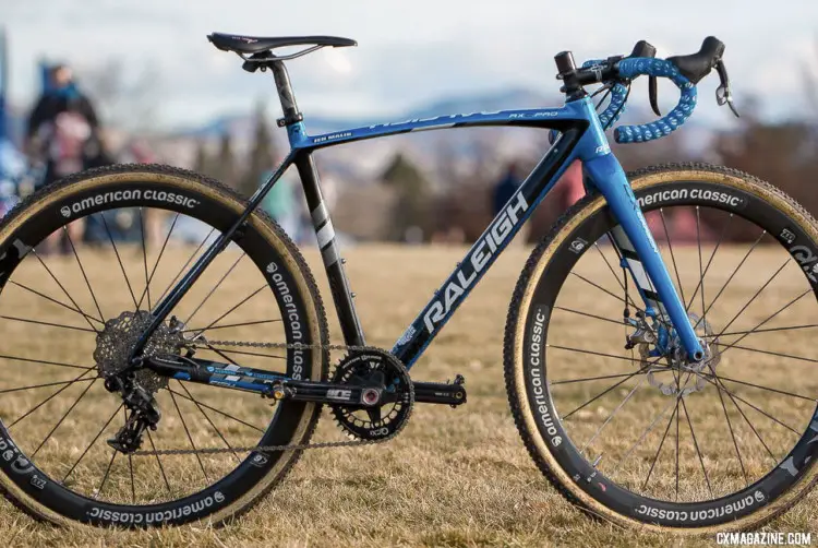 Jen Malik's Collegiate Club-winning Raleigh RXC Pro. 2018 Cyclocross National Championships. © A. Yee / Cyclocross Magazine