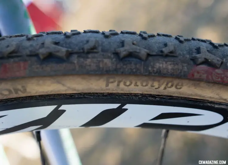 Runnels was using this Challenge Baby Limus marked Prototype. It is unclear if the tire is simply pre-production or if it is different from other Team Edition tires. Samantha Runnels' Collegiate Varsity silver-medal Squid cyclocross bike. 2018 Cyclocross National Championships. © A. Yee / Cyclocross Magazine