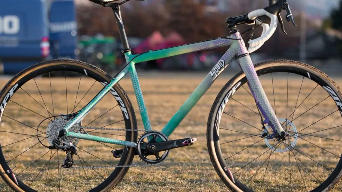 Samantha Runnels' Collegiate Varsity silver-medal Squid cyclocross bike. 2018 Cyclocross National Championships. © A. Yee / Cyclocross Magazine