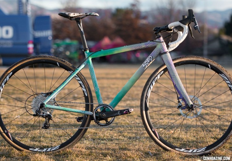 Samantha Runnels' Collegiate Varsity silver-medal Squid cyclocross bike. 2018 Cyclocross National Championships. © A. Yee / Cyclocross Magazine