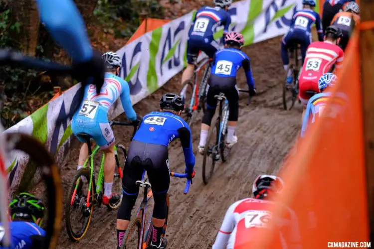 Saturday's course was muddy and technical. Junior Men, 2018 UCI Cyclocross World Championships, Valkenburg-Limburg, The Netherlands. © Gavin Gould / Cyclocross Magazine