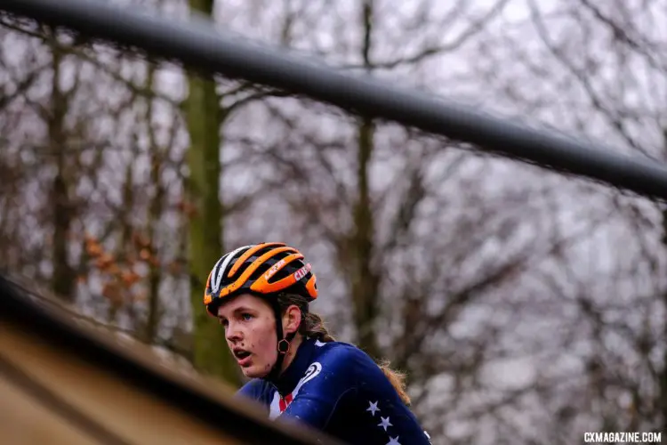 Clara Honsinger had a strong ride to finish 14th. U23 Women. 2018 UCI Cyclocross World Championships, Valkenburg-Limburg, The Netherlands. © Gavin Gould / Cyclocross Magazine