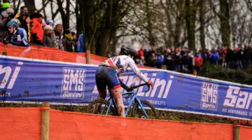 16-year-old Harriet Harnden was the day's biggest surprise, riding into second and finishing in fourth. U23 Women. 2018 UCI Cyclocross World Championships, Valkenburg-Limburg, The Netherlands. © Gavin Gould / Cyclocross Magazine