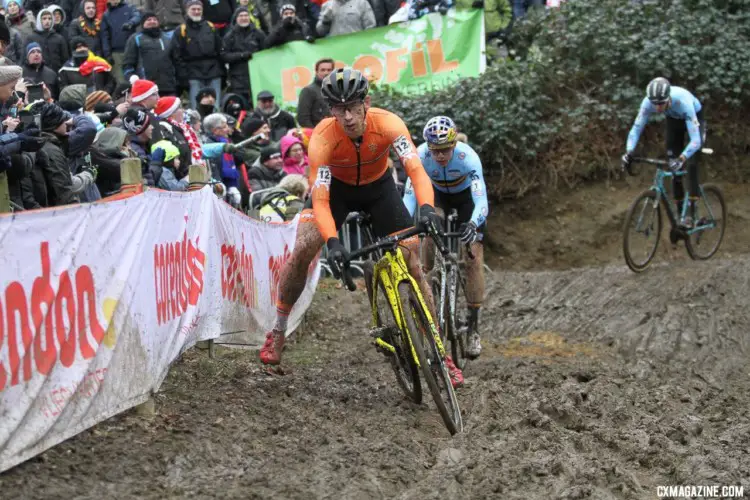 Lars van der Haar started fast and finished 5th. Elite Men. 2018 UCI Cyclocross World Championships, Valkenburg-Limburg, The Netherlands. © Bart Hazen / Cyclocross Magazine