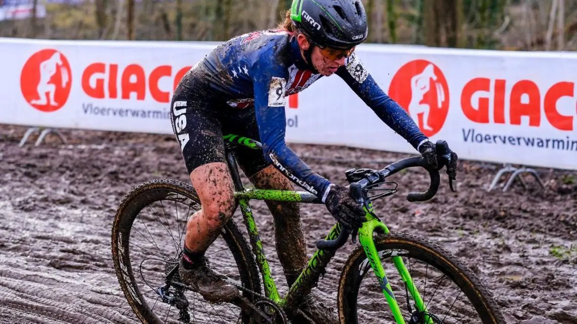 Kaitie Keough bounced back after a tough Nationals to finish a personal best-ever sixth. Elite Women, 2018 UCI Cyclocross World Championships, Valkenburg-Limburg, The Netherlands. © Gavin Gould / Cyclocross Magazine