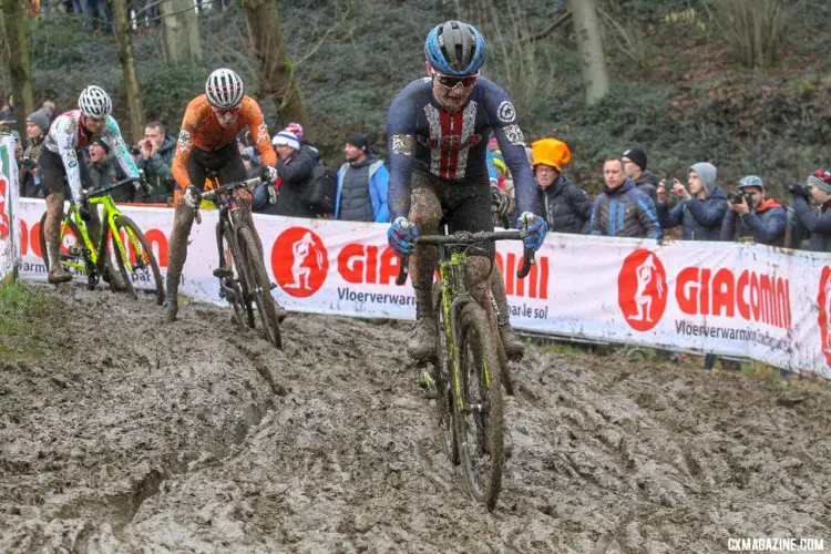 Lane Maher had podium dreams on Saturday. Junior Men. 2018 UCI Cyclocross World Championships, Valkenburg-Limburg, The Netherlands. © Bart Hazen / Cyclocross Magazine