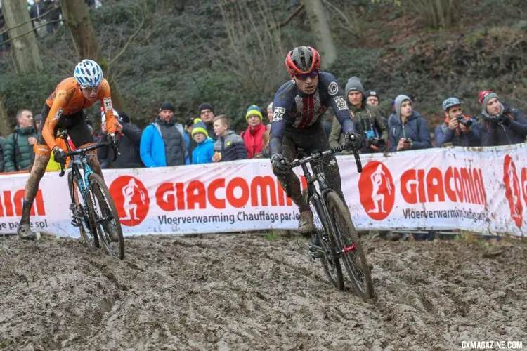 Scott Funston had a strong ride, finishing 13th. Junior Men. 2018 UCI Cyclocross World Championships, Valkenburg-Limburg, The Netherlands. © Bart Hazen / Cyclocross Magazine