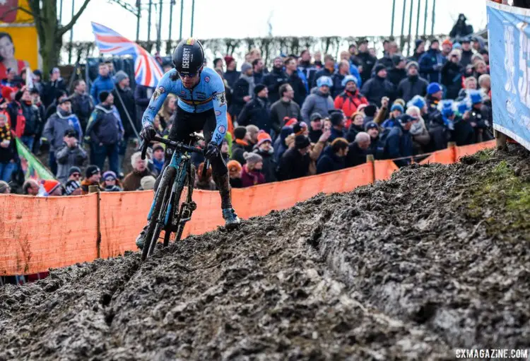 Eli Iserbyt took control of the race in the second lap and did not look back en route to his second U23 Worlds title. U23 Men. 2018 UCI Cyclocross World Championships, Valkenburg-Limburg, The Netherlands. © Gavin Gould / Cyclocross Magazine