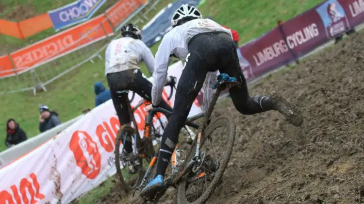 Right now, the course in Valkenburg is looking pretty muddy. 2018 Valkenburg Cyclocross World Championships - Thursday Practice. © B. Hazen / Cyclocross Magazine