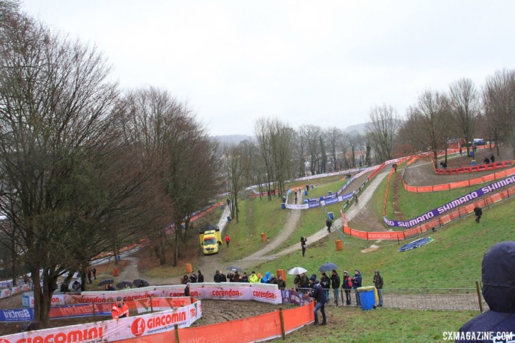The course features a lot of climbing. 2018 Valkenburg World Championships, Friday Course Inspection. © B. Hazen / Cyclocross Magazine