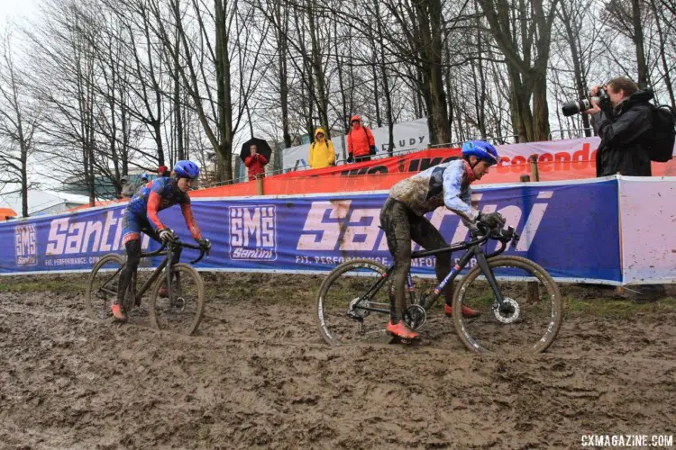 This section looks like it has one ledge riders will want to be on. 2018 Valkenburg World Championships, Friday Course Inspection. © B. Hazen / Cyclocross Magazine