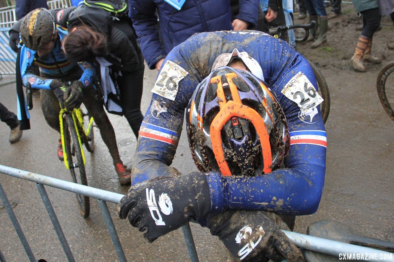 Steve Chainel had an impressive tenth-place ride. Elite Men. 2018 UCI Cyclocross World Championships, Valkenburg-Limburg, The Netherlands. © Bart Hazen / Cyclocross Magazine