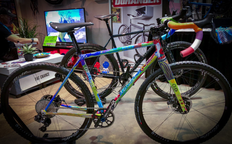 We first saw the Fat Chance Chris Cross at Sea Otter. Chris Chance doesn't build his own bikes but this handbuilt machine was an eye-catcher. We're anxous to test one. 2018 North American Handmade Bike Show. © Mike Taylor / Cyclocross Magazine