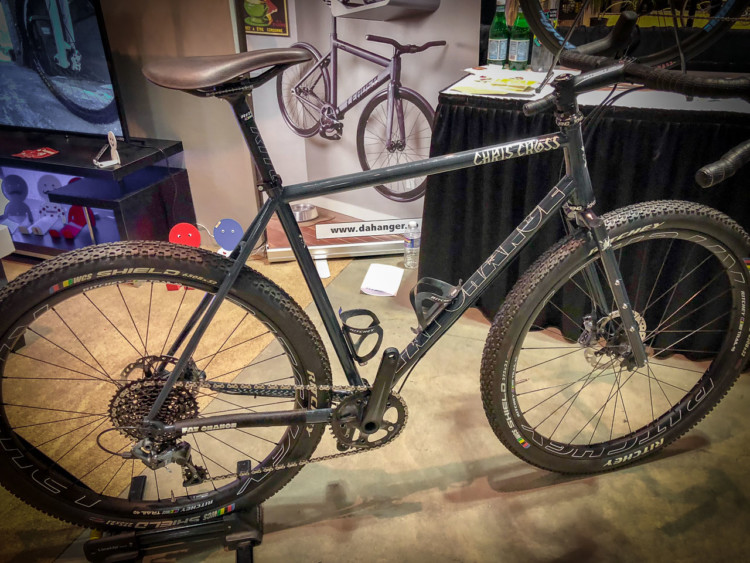 This version of the Fat Chance Chris Cross was built up with 52x650b tires for a more monster cross appeal. 2018 North American Handmade Bike Show. © Mike Taylor / Cyclocross Magazine