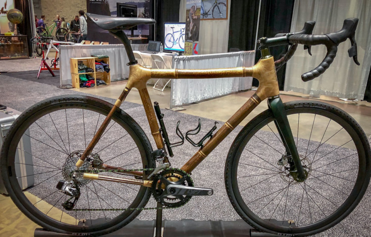 In addition to their carbon bikes, Calfee Designs has been building bikes with bamboo since 1995. It even offers a DIY kit. 2018 North American Handmade Bike Show. © Mike Taylor / Cyclocross Magazine