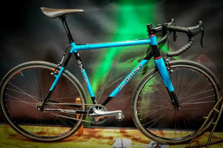 Don Walker's Team Handmade cyclocross bikes like this Team Edition Gladius singlespeed are a common sight at midwest cyclocross races. Walker builds steel road, cyclocross, and track bikes. 2018 North American Handmade Bike Show. © Mike Taylor / Cyclocross Magazine