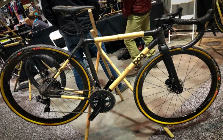 Boo Bicycles makes frames using bamboo tubing from Vietnam and hand-wrapped carbon joints. It offers bikes for a variety of disciplines including gravel and cyclocross. 2018 North American Handmade Bike Show. © Mike Taylor / Cyclocross Magazine