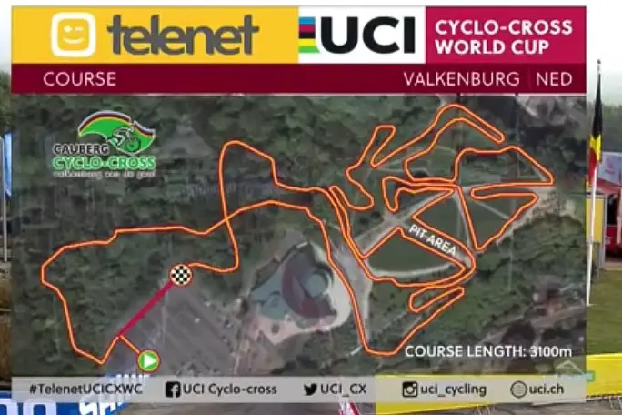 2016 Valkenburg World Cup Course Map. photo: YouTube screen capture