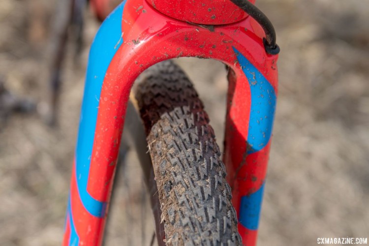 On the dry afternoon, Blevins ran the currently pro-only Specialized Tracer tubulars. Christopher Blevins' U23-Winning Specialized CruX. 2018 Cyclocross National Championships. © C. Lee / Cyclocross Magazine