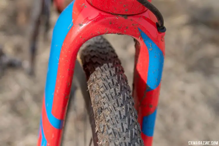 On the dry afternoon, Blevins ran the currently pro-only Specialized Tracer tubulars. Christopher Blevins' U23-Winning Specialized CruX. 2018 Cyclocross National Championships. © C. Lee / Cyclocross Magazine